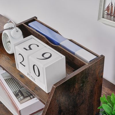 Prateleiras ajustáveis Prateleira organizadora de ficheiros de madeira para poupança de espaço e organização