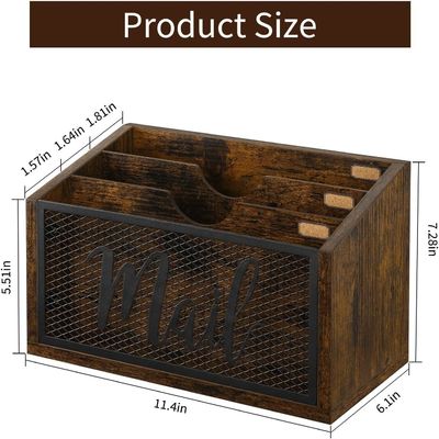 Double Tier MDF Mail Organizer para Escritório Desktop Custom Desktop e Wall Mount Solution