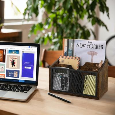 Double Tier MDF Mail Organizer para Escritório Desktop Custom Desktop e Wall Mount Solution