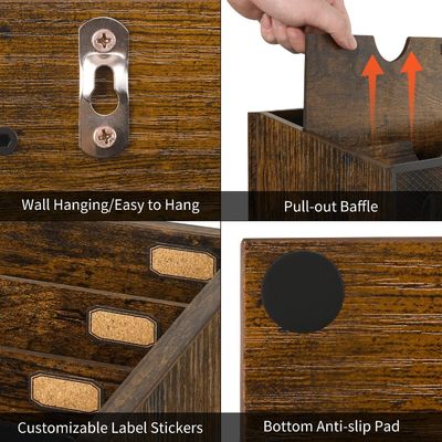 Double Tier MDF Mail Organizer para Escritório Desktop Custom Desktop e Wall Mount Solution