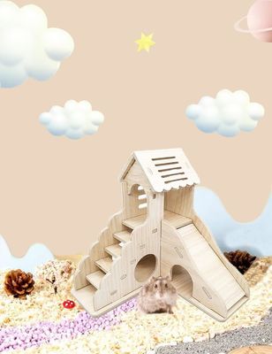 Escada de escalada e escorregador Casa de esconderijo de madeira para outros animais pequenos