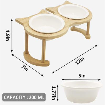 Copo de alimentação para animais de estimação de madeira ajustável para fonte de alimentação não aplicável e alimentadores para animais de estimação