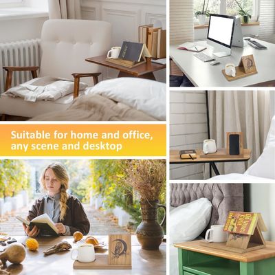 Impressão em serigrafia de madeira de curta duração Mini Book Rest para quarto mesa de noite e escritório