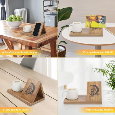 Impressão em serigrafia de madeira de curta duração Mini Book Rest para quarto mesa de noite e escritório