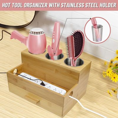 Maximize o espaço do seu balcão com este organizador de produtos de cabelo acrílico para banheiro