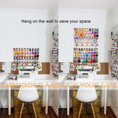 Equipa de fios de madeira para organizar bordados Quilting e fios de costura na sala de estar