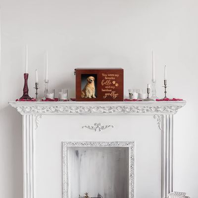 Ceniças de animais de estimação Urnas de cremação funerária de madeira com quadro fotográfico Caixa de memória de lembranças Vantagem