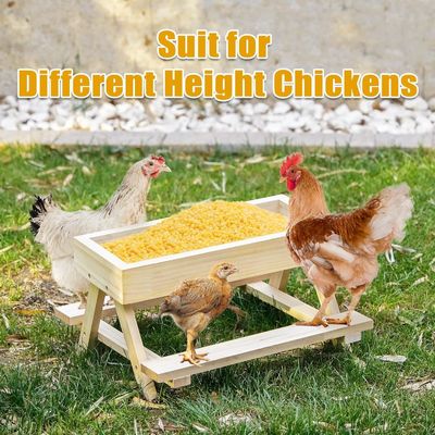 Tabela de frango feita à mão Tabela de piquenique de madeira para tigelas de animais de estimação Alimentadores e pequenos animais