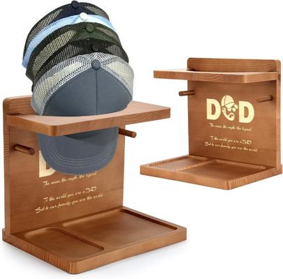 Chapéu de madeira de cor simples para Home Office Organizador e Papai presentes de aniversário