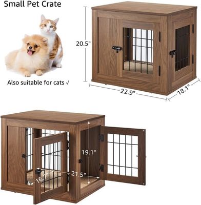 Mobiliário de madeira estilo gaiola de cão moderno decorativo personalizado casa de animais de estimação mesa de lado mesa de noite