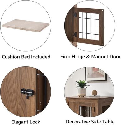 Mobiliário de madeira estilo gaiola de cão moderno decorativo personalizado casa de animais de estimação mesa de lado mesa de noite