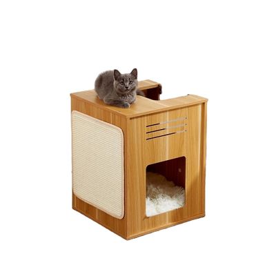 Tipo de item de mobiliário para animais de estimação Casa grande para gatos com raspadinha e deflector ajustável
