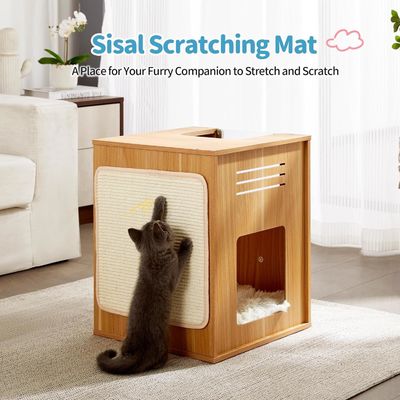 Tipo de item de mobiliário para animais de estimação Casa grande para gatos com raspadinha e deflector ajustável