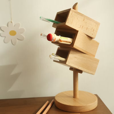 Organizador de mesa octogonal NBeech Madeira Black Walnut para e versátil Organização de mesa