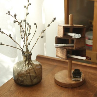 Organizador de mesa octogonal NBeech Madeira Black Walnut para e versátil Organização de mesa