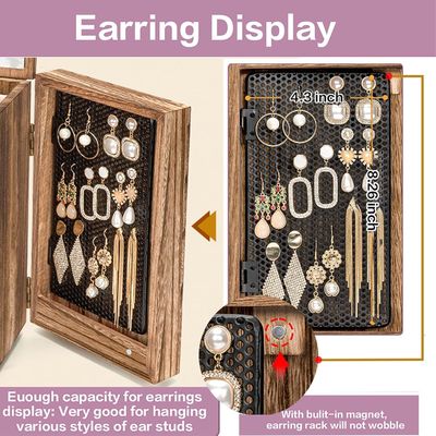 Caixinha grande de 5 camadas organizadora de jóias caixa para anéis brincos colares estilo vintage