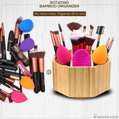 Amostra Gratuita Organizador de materiais de arte Bamboo Pen Holder Organizador de mesa para crianças