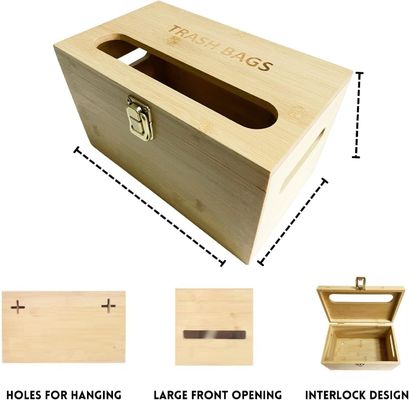 Classificação Dispensador de sacos de bambu para sacos de lixo montado na parede