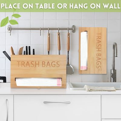 Classificação Dispensador de sacos de bambu para sacos de lixo montado na parede