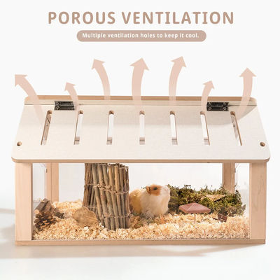 Caixinha de relógio Hideout de hamster personalizado Mobiliário de madeira para animais de estimação Playhouse Padrão sólido para animais de estimação pequenos