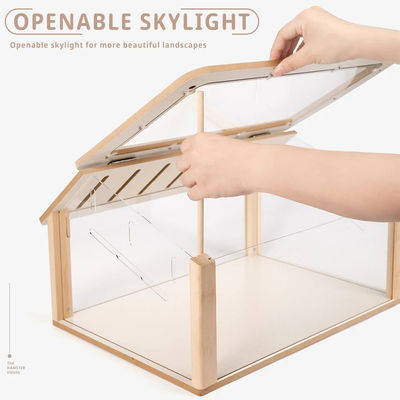 Caixinha de relógio Hideout de hamster personalizado Mobiliário de madeira para animais de estimação Playhouse Padrão sólido para animais de estimação pequenos