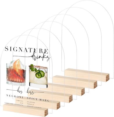 Como seu pedido Acrílico lista de bebidas de bar sinal de casamento com madeira personalizado
