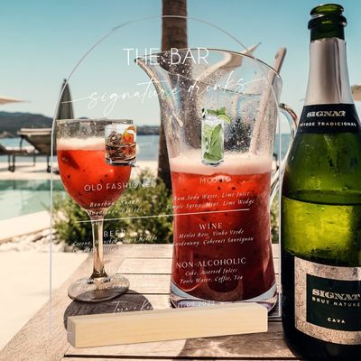 Como seu pedido Acrílico lista de bebidas de bar sinal de casamento com madeira personalizado