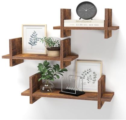 Aproveite o espaço de forma eficiente com 202408 Set 3 Prateleira Flutuante de Madeira Prateleiras Montadas na Parede