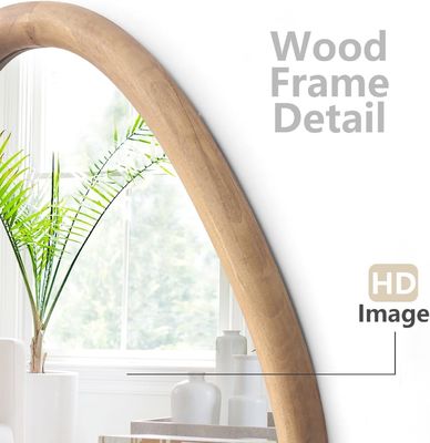 Espelho de casa de campo redondo de madeira lacada exclusivo para sala de estar e banheiro modernos