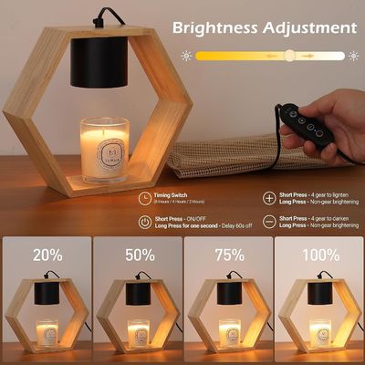 Candeeiros de pilar de madeira rústicos modernos para decoração de casa 3D x 9"W x 22"H