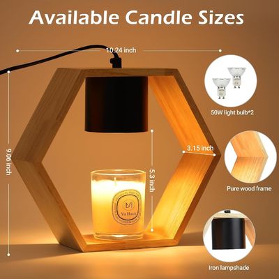 Candeeiros de pilar de madeira rústicos modernos para decoração de casa 3D x 9"W x 22"H