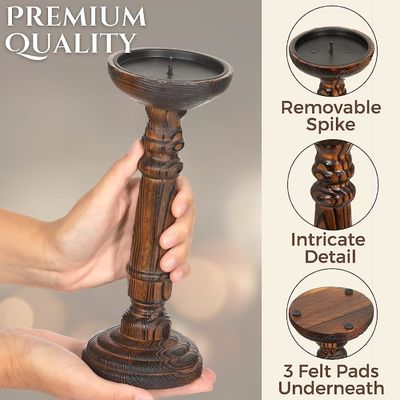 Decoração do lar Conjunto de velas de madeira feitos à mão para festa de casamento Design artesanal