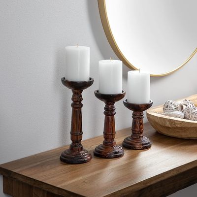 Decoração do lar Conjunto de velas de madeira feitos à mão para festa de casamento Design artesanal