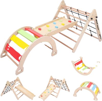 Crianças Pequenos Ginásio Interior Brincar Brinquedos de Trepadeira de Madeira Triângulo Dobragem Trepadeira Deslizamento