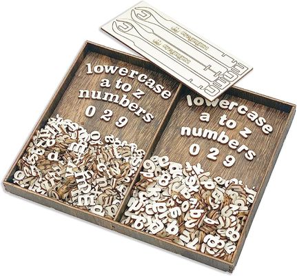 Duas fontes Pequenas letras de madeira para scrapbooking Artesanato Decoração Escultura Tipo de gravura