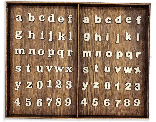 Duas fontes Pequenas letras de madeira para scrapbooking Artesanato Decoração Escultura Tipo de gravura
