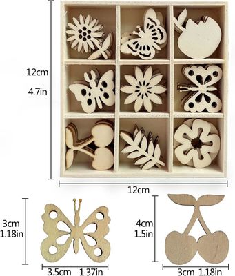 Enfeites de madeira cortados a laser em branco fatias em flor tema para decoração da natureza 45pcs