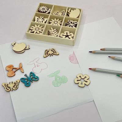 Enfeites de madeira cortados a laser em branco fatias em flor tema para decoração da natureza 45pcs