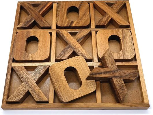 Jogo de xadrez de madeira Tic-Tac-Toe XO para crianças