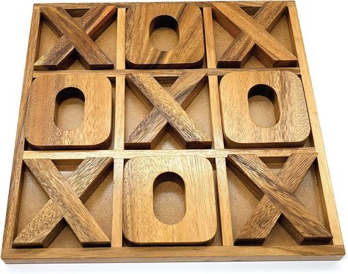 Jogo de xadrez de madeira Tic-Tac-Toe XO para crianças