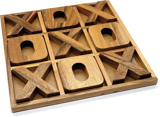 XOXO de madeira Tic Tac Toe jogo de tabuleiro Ideal para decoração ao ar livre e entretenimento masculino