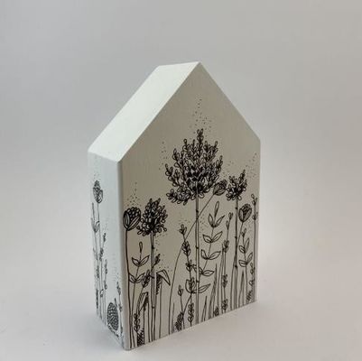 Decoração Casas de madeira em miniatura Formas de artesanato de madeira inacabadas para presentes domésticos