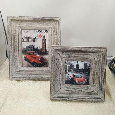 Quadros de madeira 4 " 6 " 7 " em estilo rústico personalizado esculpido à mão com cor simples