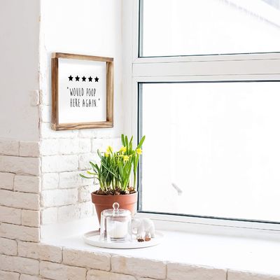 Espero que tudo saia bem 12 "x12" Decoração de parede de banheiro de madeira maciça