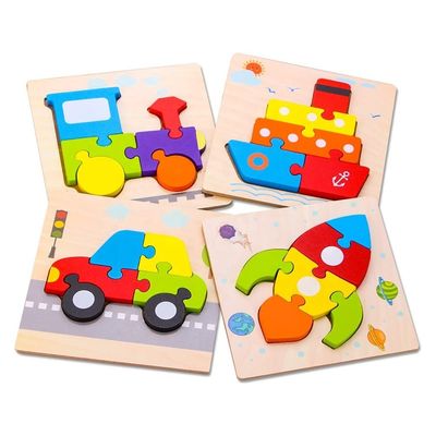 14.8x14.8x0.8 Puzzles de madeira para meninos meninas coloridos desenhos fofos brinquedos educacionais