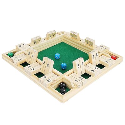 12-14 polegadas 4 jogador fechar a caixa jogo de dados de madeira tabuleiro de jogos de matemática de mesa brinquedos para crianças Unisex