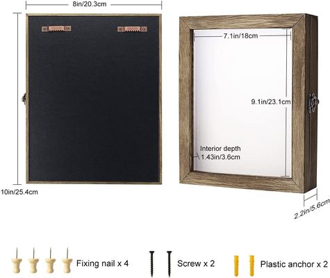 Caixa protetora de sombras para preservação de fotos e memórias 25.4x20.3x5.6