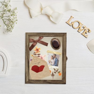 Caixa protetora de sombras para preservação de fotos e memórias 25.4x20.3x5.6