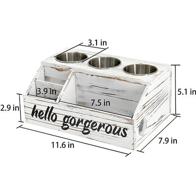 Estilo de design rústico Mural Mount Hair Styling Care Tool Organizer com logotipo personalizado