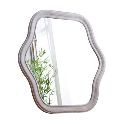 Espelho de quarto com moldura de onda e logotipo personalizado